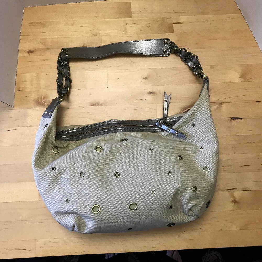 Savoy Handbag Tan with Gold Rivets and accents